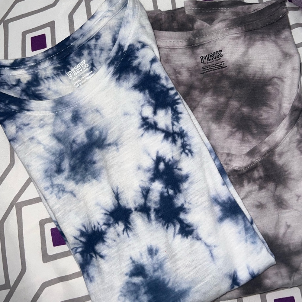 PINK soft tie-dye shirt sleeve shirts